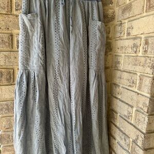 Knox Rose Gray and White Pleated Maxi Jumpsuit